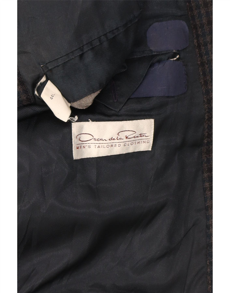 OSCAR DE LA RENTA Mens 2 Button Blazer Jacket UK 44 2XL Black Check Vintage Oscar De La Renta and Second-Hand Oscar De La Renta from Messina Hembry 