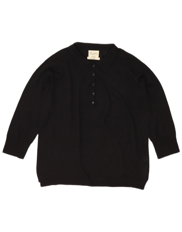 Zara Damen-Pullover mit 3/4-Ärmeln und Rollkragen, UK 14, mittelschwarze Wolle