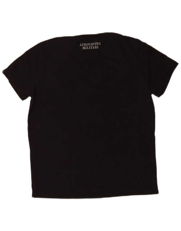 Aeronautica Militare Mens T-Shirt Top 2XL Black Cotton