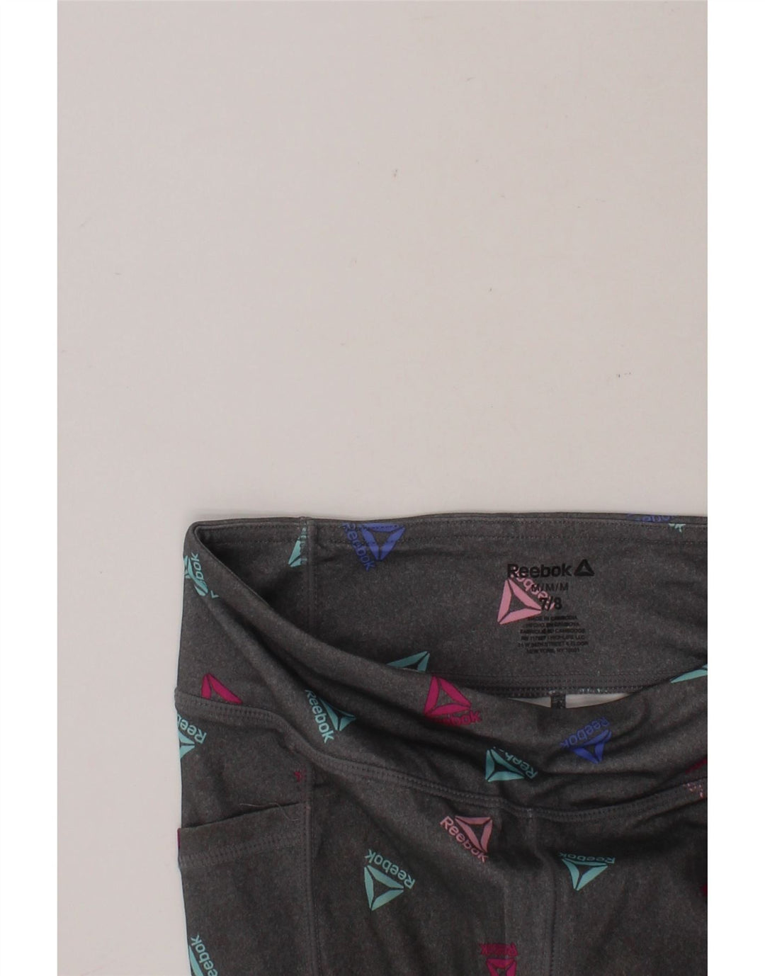 REEBOK Boys Graphic Leggings 7-8 Years Grey Spotted Polyester Vintage Reebok and Second-Hand Reebok from Messina Hembry 