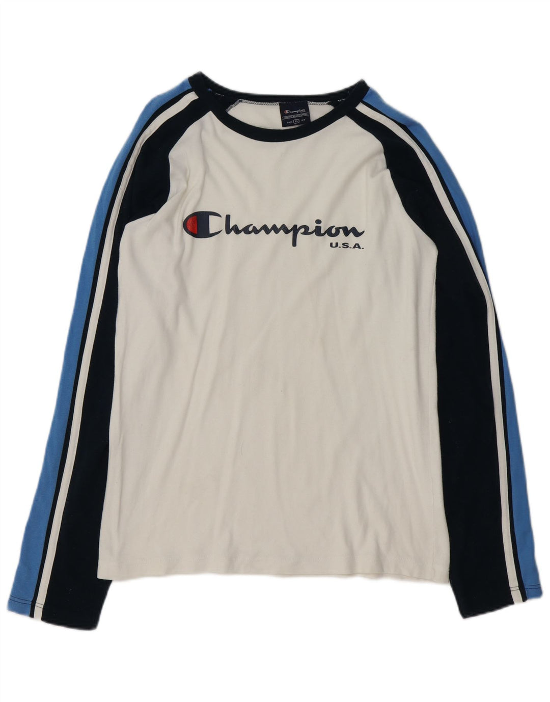 CHAMPION Damen Graphic Top Langarm UK 18 XL Weiß Farbblock