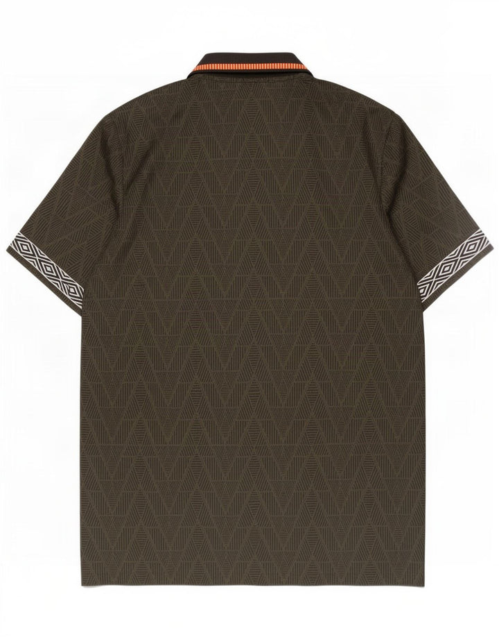 Umbro Herren-Poloshirt, groß, Khaki, geometrisch, Polyester