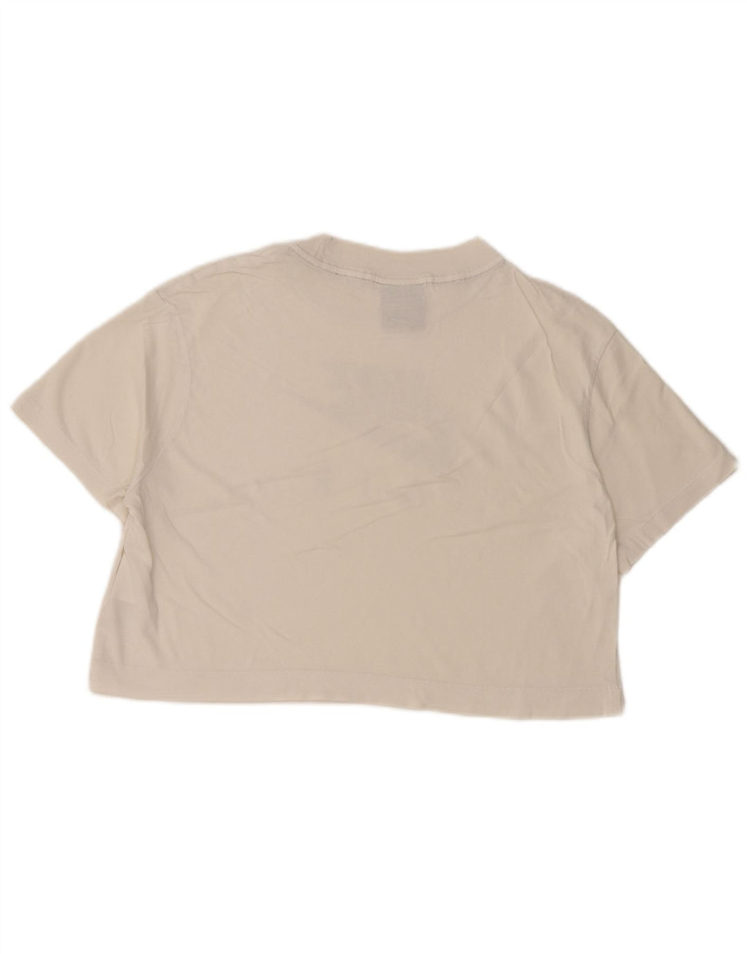 NIKE Damen Crop Oversize Graphic T-Shirt Top UK 10 Small Weiße Baumwolle