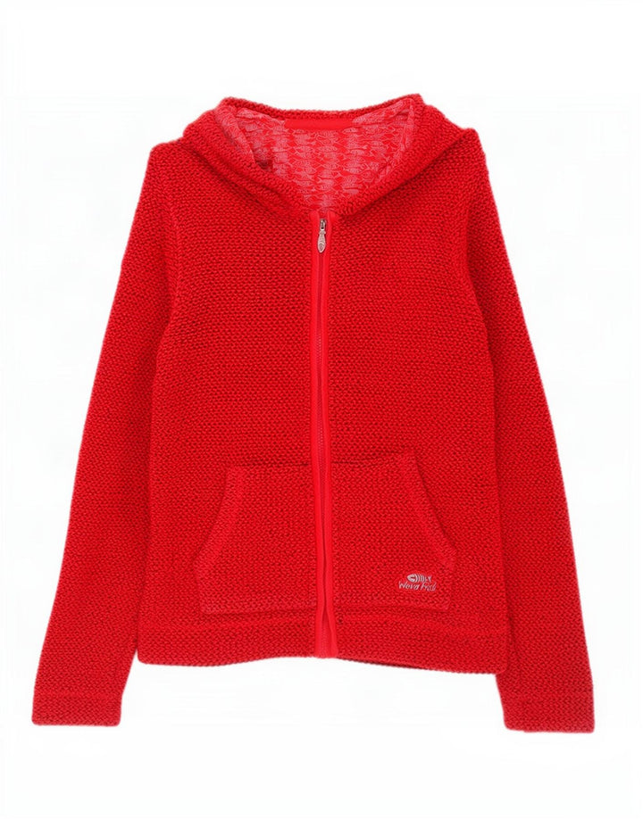 Weird Fish Damen-Kapuzenpullover mit Reißverschluss, UK 8, Größe S, Rot, Baumwolle