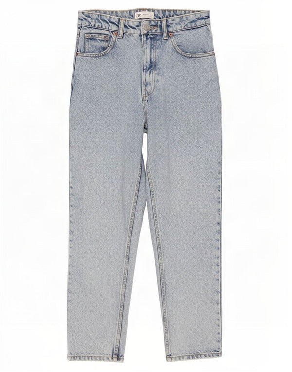 Zara Damen-Jeans mit hoher Taille, EU 36, XS, W26, L27, blaue Baumwolle