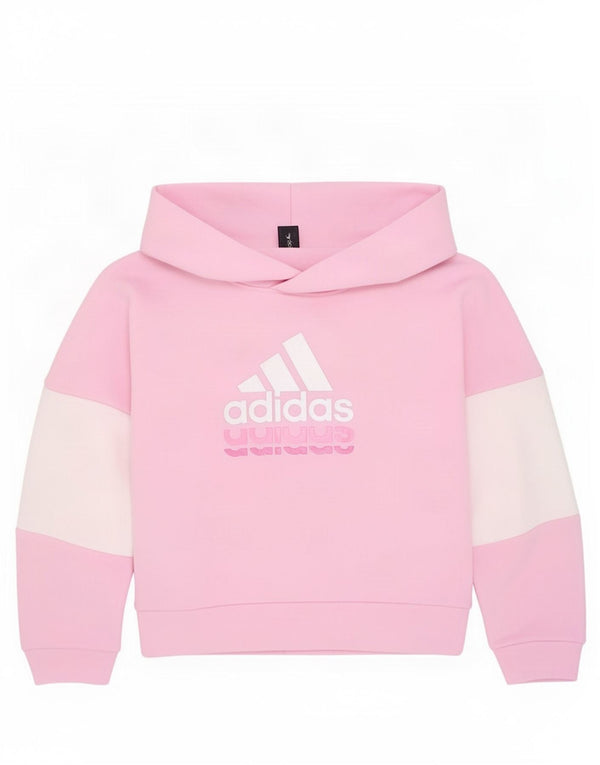 Adidas Mädchen Graphic Hoodie Pullover 6–7 Jahre Rosa Colourblock Baumwolle
