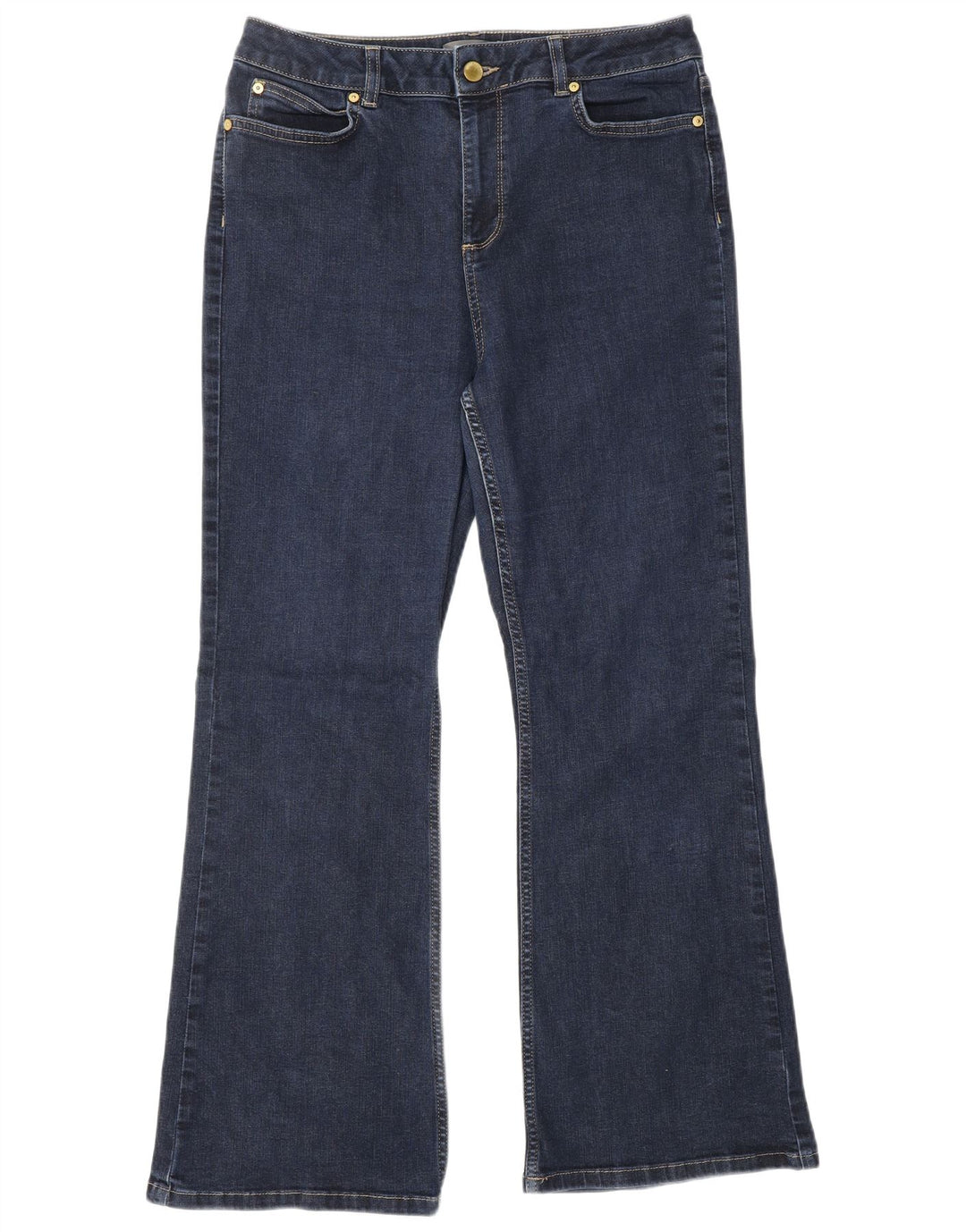 MINT VELVET Damen Bootcut-Jeans UK 14 Medium W30 L28 Marineblaue Baumwolle