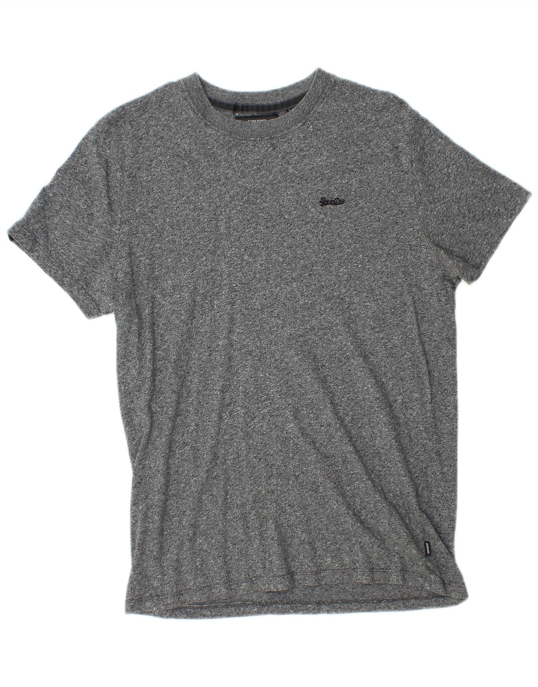 Superdry Herren T-Shirt-Oberteil aus mittelgrau gefleckter Baumwolle