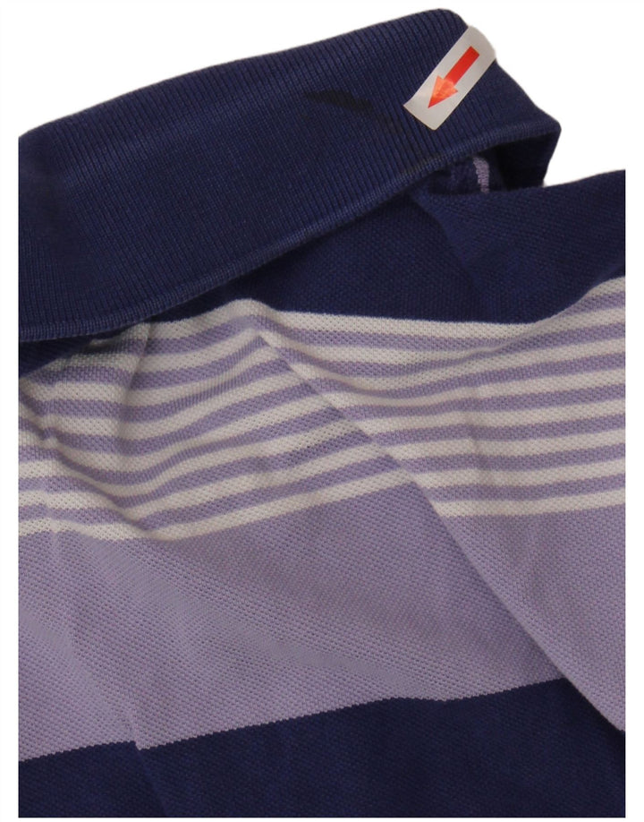 Lacoste Herren-Poloshirt, Größe 4, mittelviolett gestreift