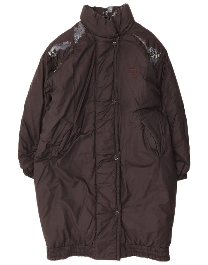 Luhta Damen Übergroßer gepolsterter Mantel UK 16 Große schwarze Colourblock-Baumwolle