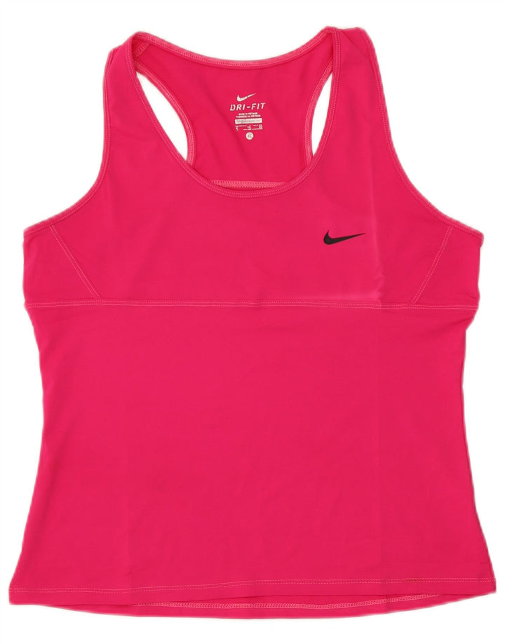 Nike Damen Dri Fit Weste Top UK 18 XL Rosa Polyester