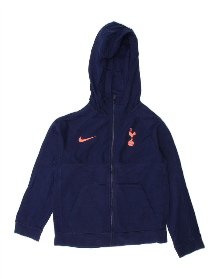 NIKE Boys Zip Hoodie Sweater 10-11 Years Medium Navy Blue Polyester Vintage Nike and Second-Hand Nike from Messina Hembry 