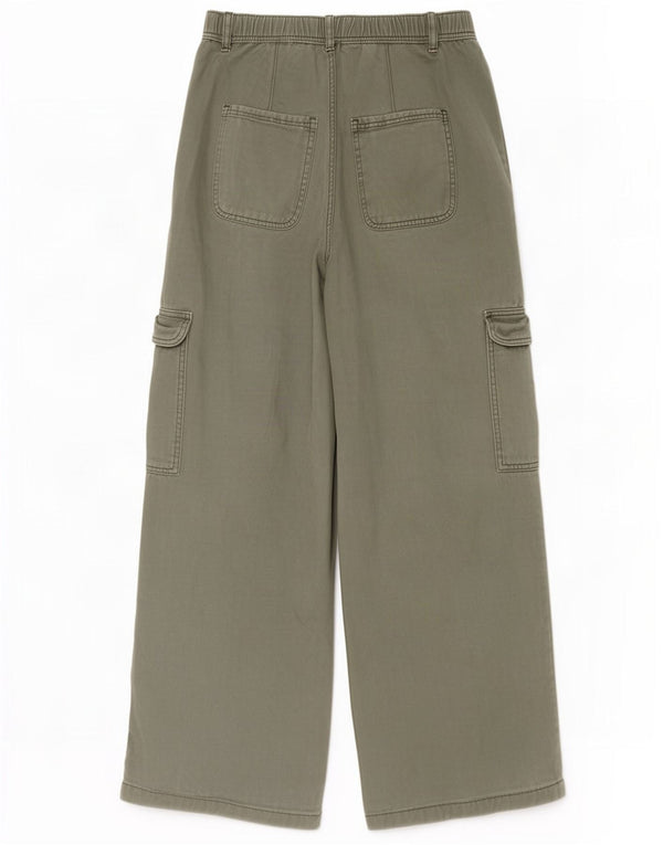 Marks & Spencer Damen-Cargohose mit weitem Bein, Gr. 8, S, W27, L26, Grün