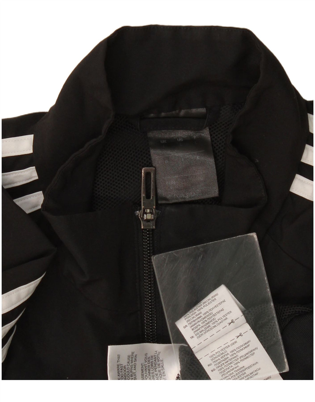 Adidas Herren Climalite Trainingsanzug Top Jacke Großes schwarzes Polyester