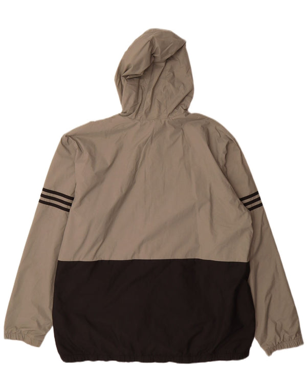 Adidas Herren-Regenjacke mit Kapuze, UK 42, XL, Grau, Colourblock-Polyamid