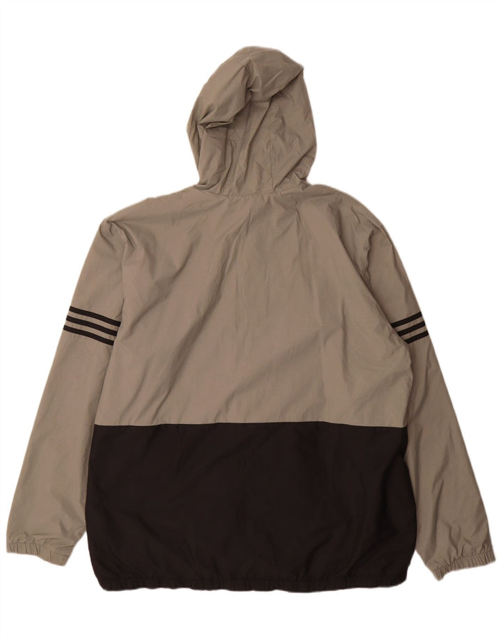 Adidas Herren-Regenjacke mit Kapuze, UK 42, XL, Grau, Colourblock-Polyamid