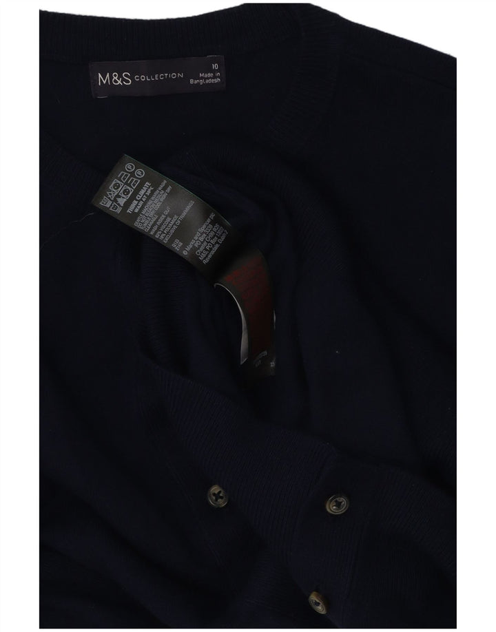 Marks & Spencer Damen-Cardigan-Pullover UK 10 Small Marineblaue Viskose