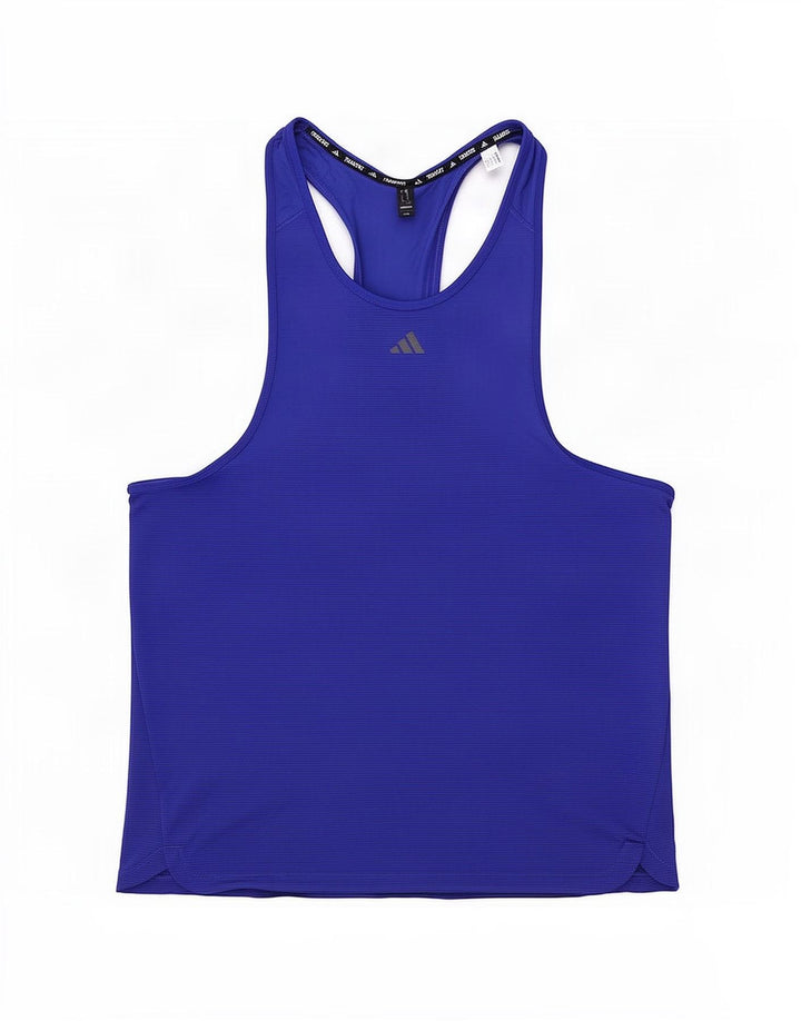 Adidas Herren Aeroready Weste, großes blaues Nadelstreifen-Polyester