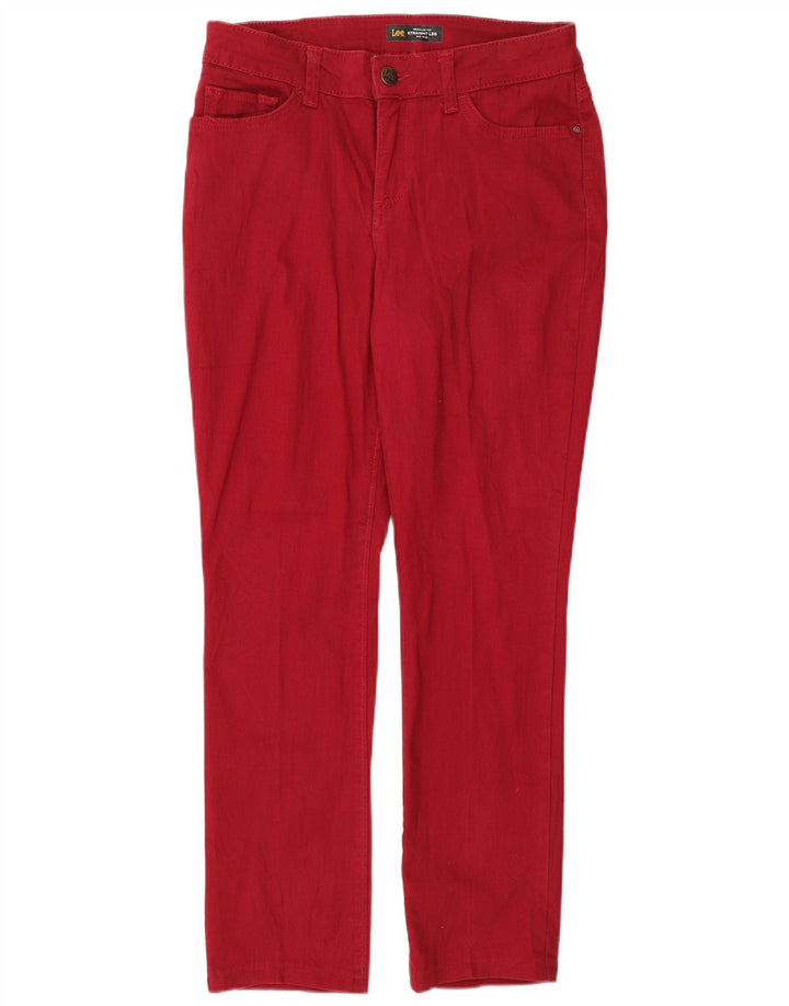 LEE Damen Mid Rise Regular Fit Straight Jeans US 6 Medium W30 L28 Rot