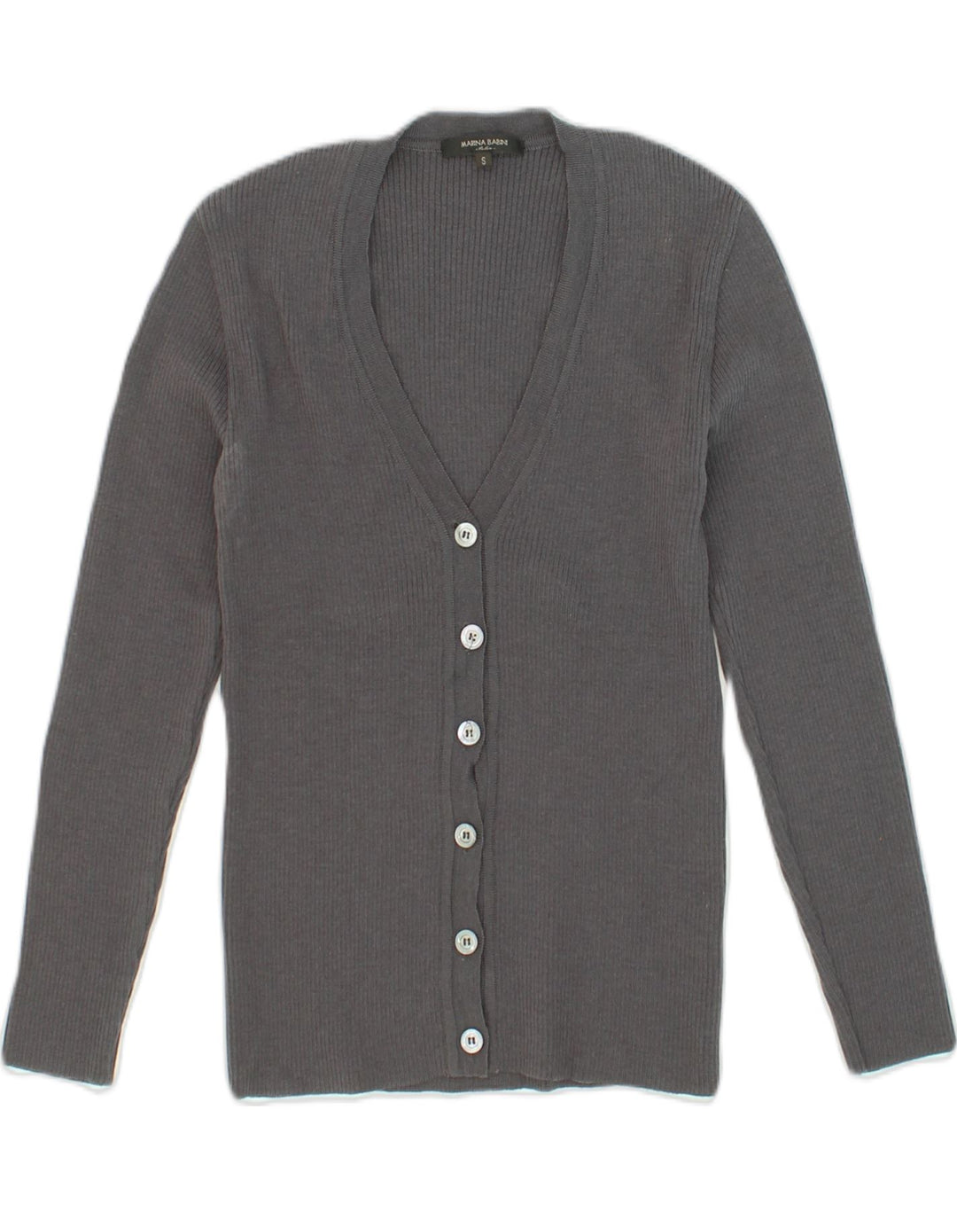 MARINA BABINI Womens Cardigan Sweater UK 8 Small Grey Merino Wool | Vintage Marina Babini | Thrift | Second-Hand Marina Babini | Used Clothing | Messina Hembry 
