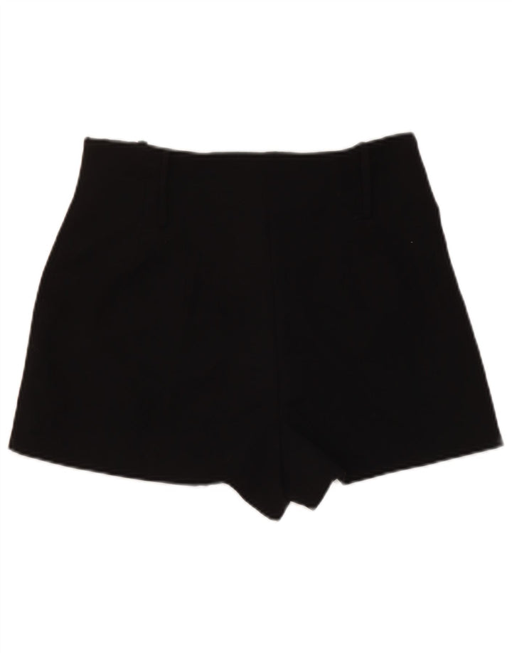 Zara Damen-Hotpants mit hoher Taille, mittelgroß, W28, schwarzes Polyester