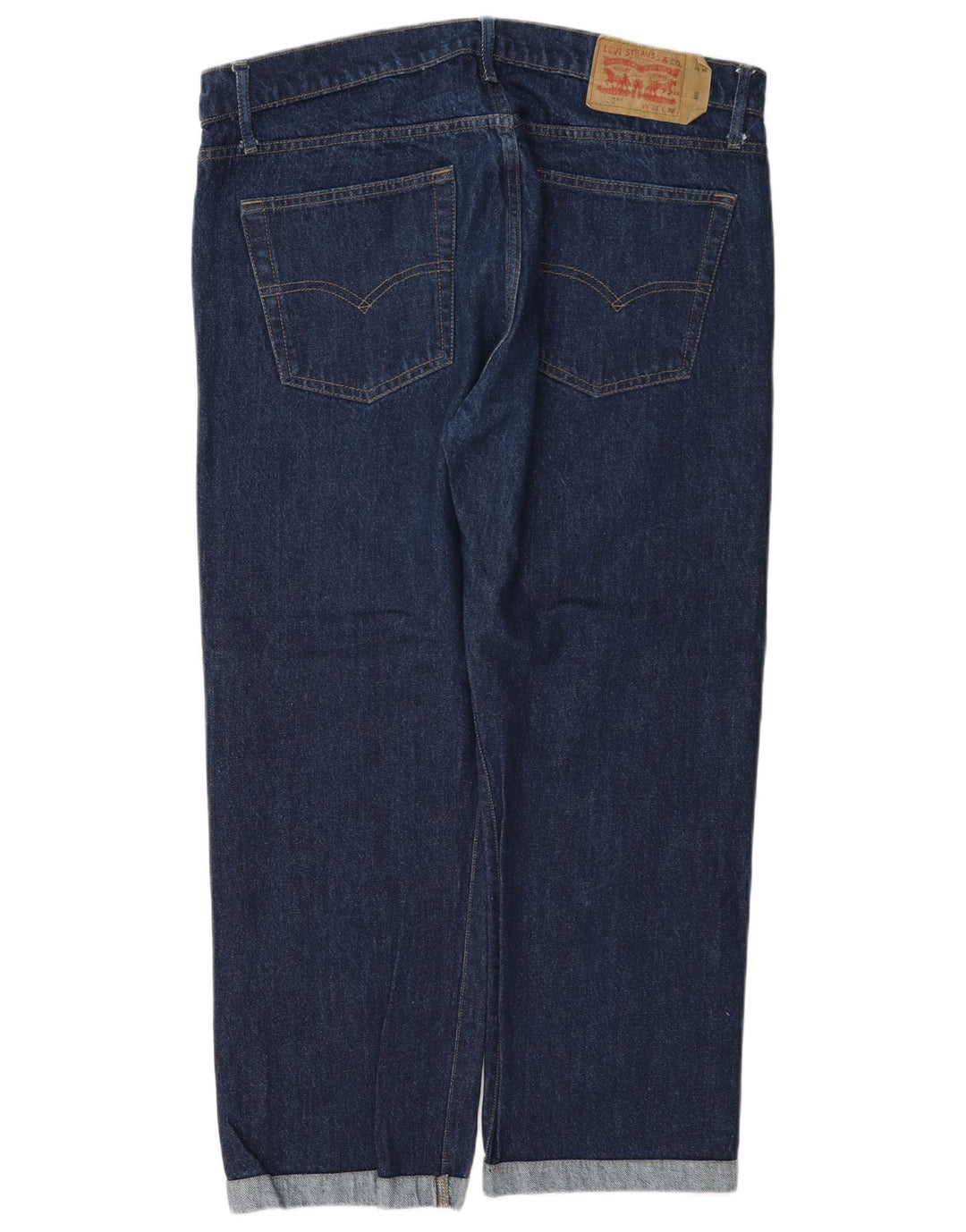Levi's Damen 501 Straight Jeans W38 L27 Marineblaue Baumwolle