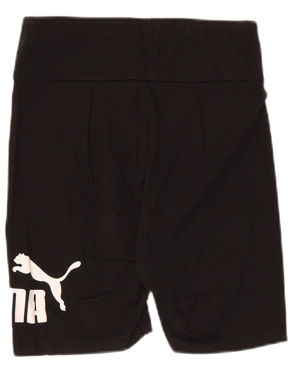Puma Damen Graphic Sport Shorts UK 10 Small Schwarz Baumwolle Sport