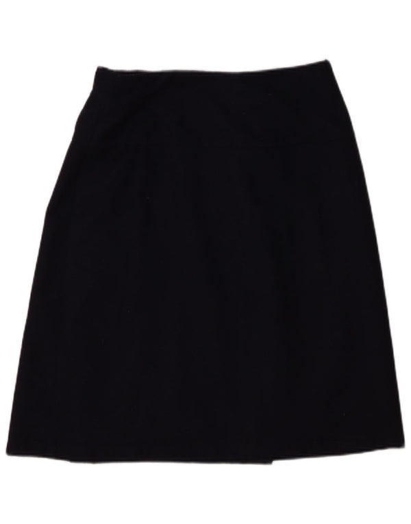 Benetton Damen Wickelrock IT 42 Medium W28 Marineblaue Wolle
