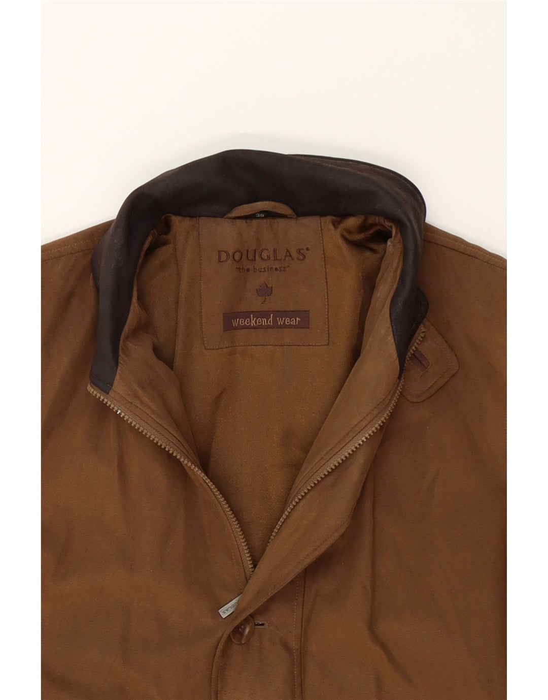 DOUGLAS Mens Bomber Jacket EU 38 Medium Brown Polyester Vintage Douglas and Second-Hand Douglas from Messina Hembry 
