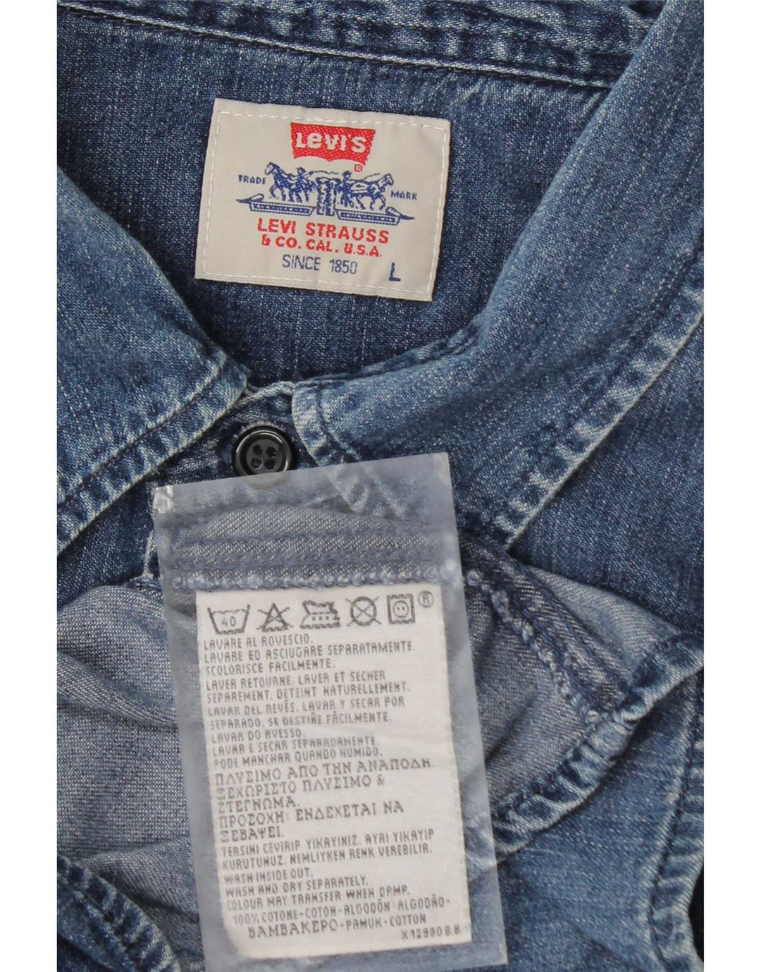 Levi's Herren-Jeanshemd, große blaue Baumwolle