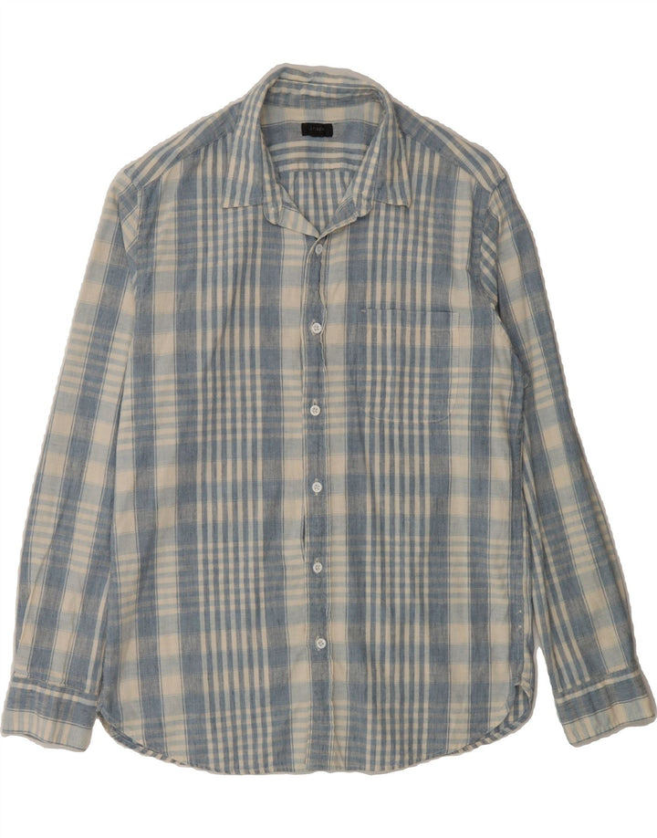J. CREW Mens Shirt Medium Blue Check Cotton Vintage J. Crew and Second-Hand J. Crew from Messina Hembry 