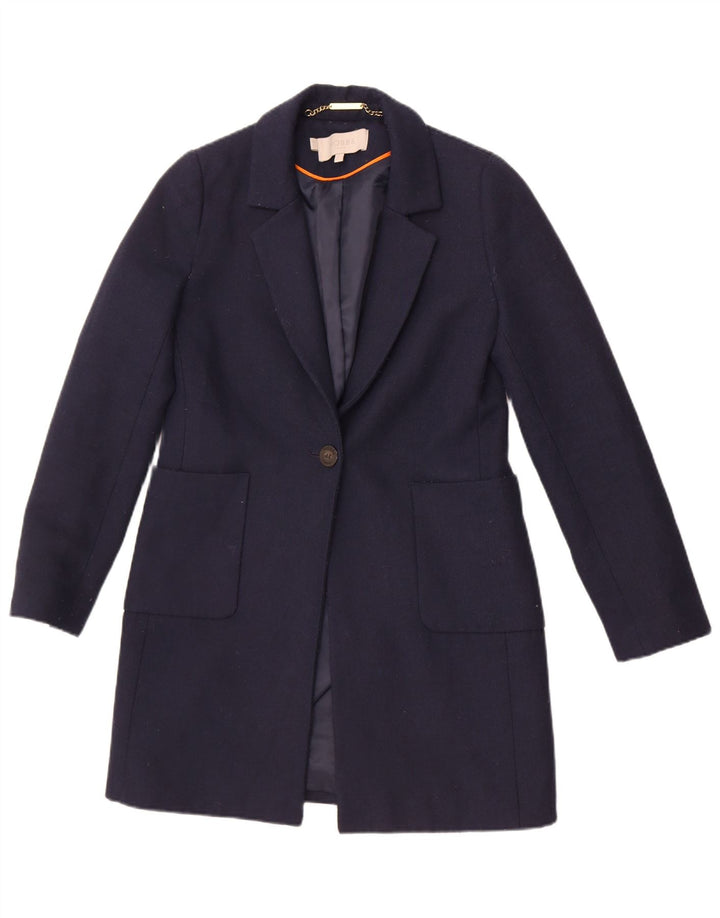 Hobbs Damen Longline 1-Knopf-Blazerjacke UK 8 Small Marineblau Polyester