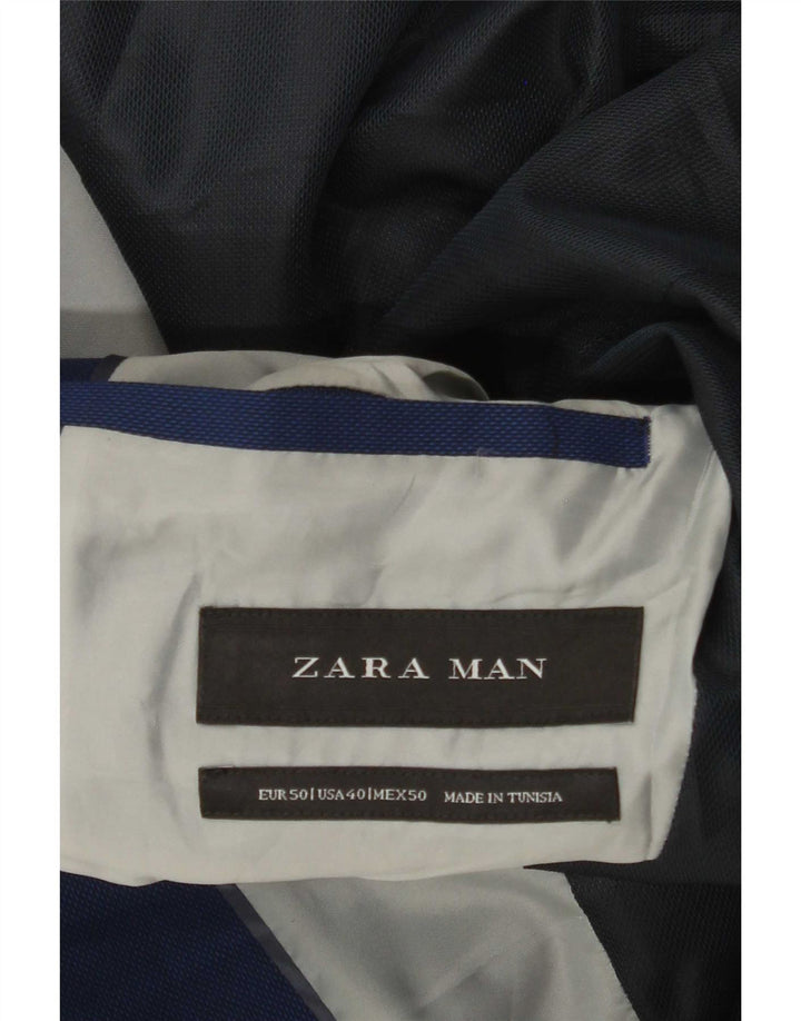Zara Herren 2-Knopf-Blazerjacke EU 50 Mittelblau