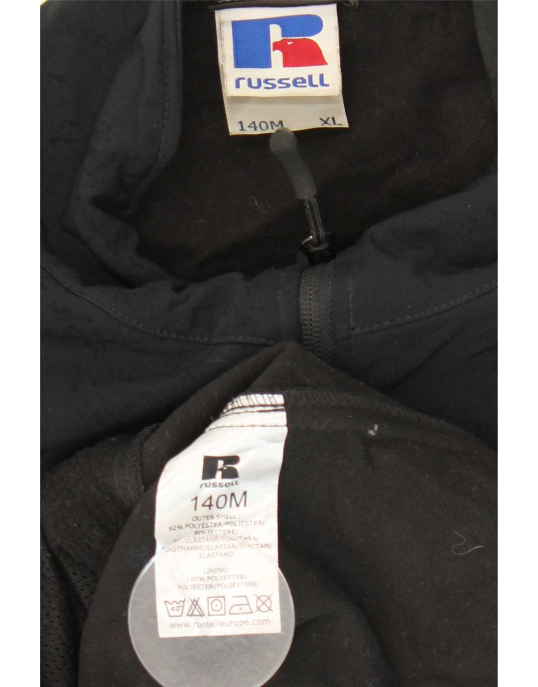 Russell Athletic Herren-Windbreaker-Jacke, UK 42, XL, Schwarz, Polyester