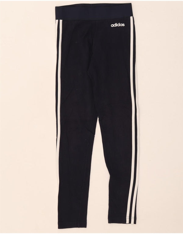 Adidas Damen Leggings UK 4/6 XS Marineblau Baumwolle