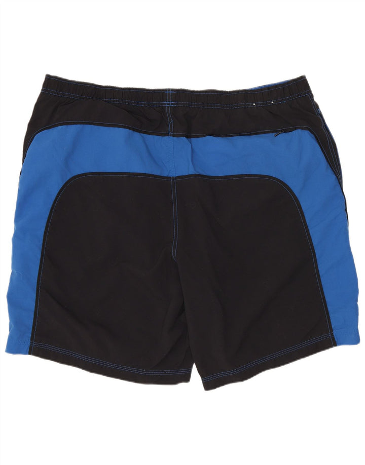 EDDIE BAUER Herren-Badeshorts XL, schwarzes Colourblock-Nylon