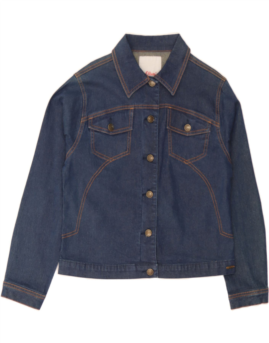 S.OLIVER Womens Denim Jacket UK 14 Large Navy Blue Cotton Vintage S.Oliver and Second-Hand S.Oliver from Messina Hembry 
