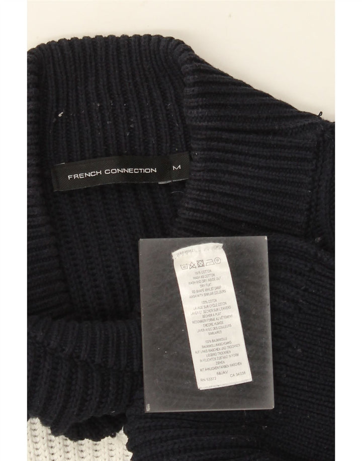 French Connection Herren-Pullover mit Rollkragen, mittelgroß, Marineblau gestreift