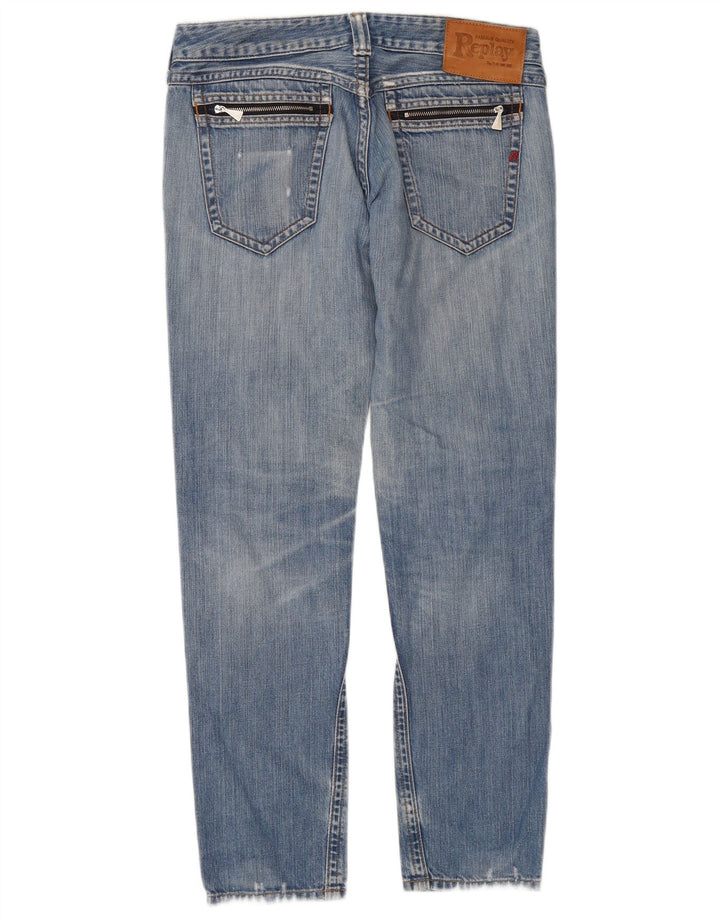 Replay Damen Slim Jeans W29 L30 Blaue Baumwolle