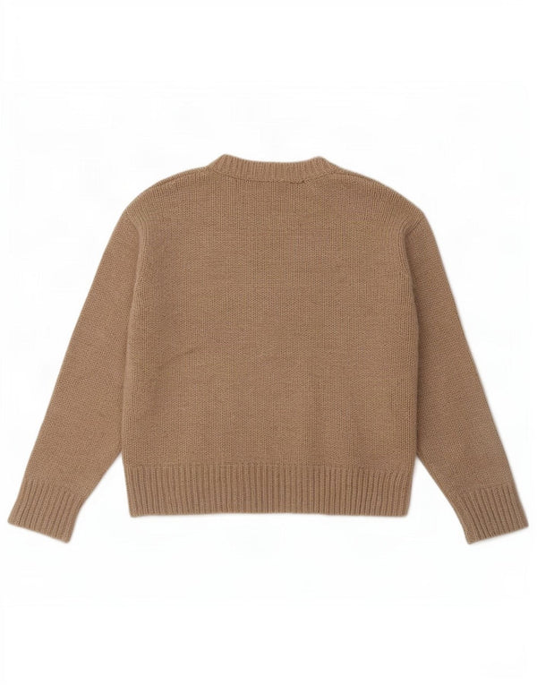 Zara Damen-Pullover, übergroß, Rundhalsausschnitt, Gr. 10, Größe S, braun, Polyester