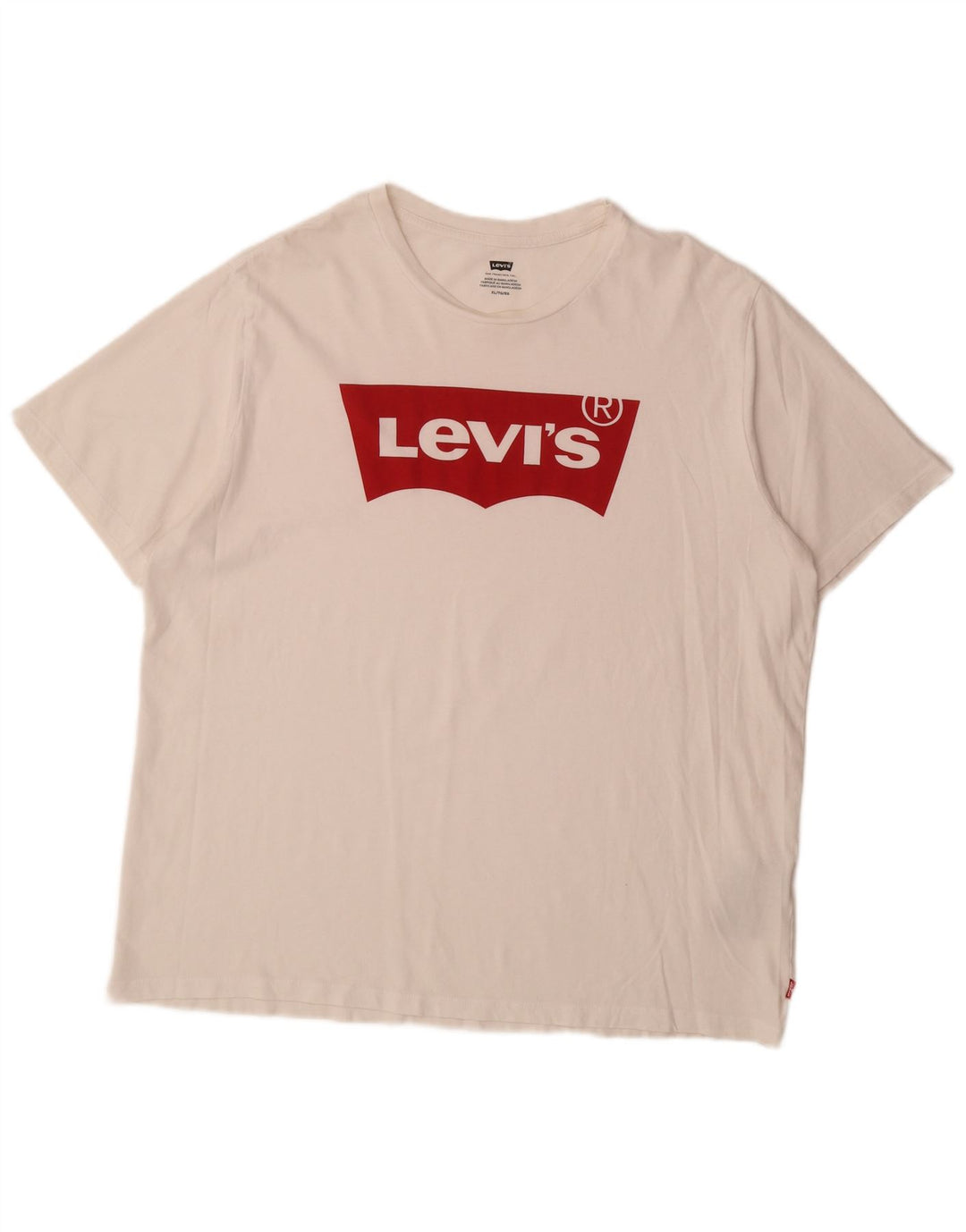 LEVI'S Herren Grafik-T-Shirt-Oberteil XL aus weißer Baumwolle
