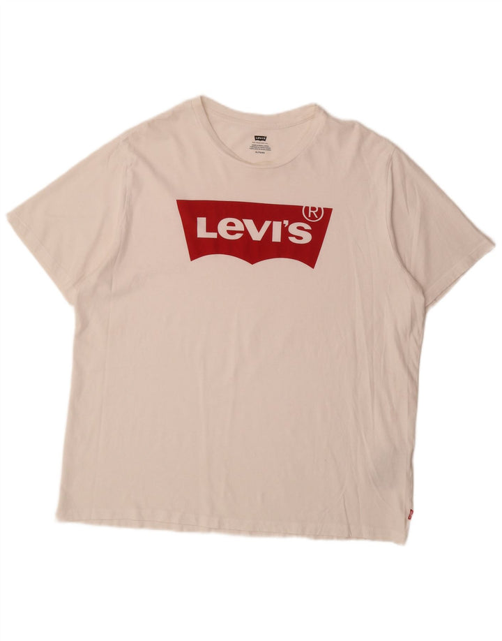 LEVI'S Herren Grafik-T-Shirt-Oberteil XL aus weißer Baumwolle