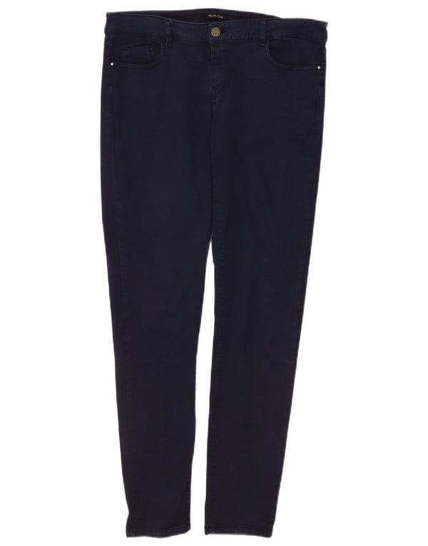 Massimo Dutti Damen Skinny Freizeithose EU 42 Large W32 L30 Marineblau