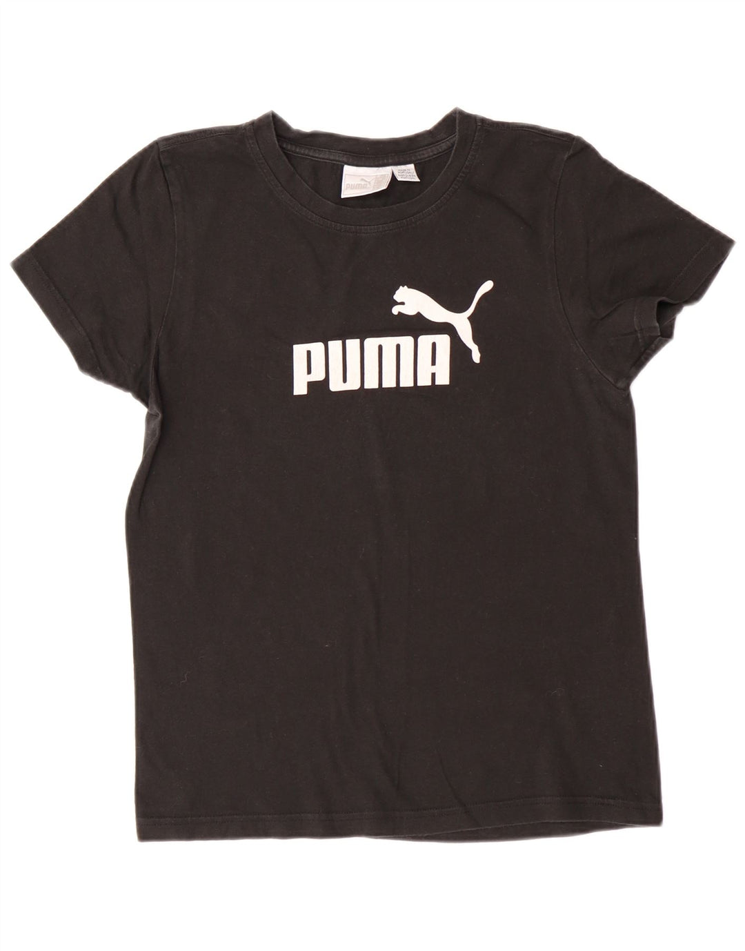 PUMA Damen Graphic T-Shirt Top UK 14 Large Schwarz