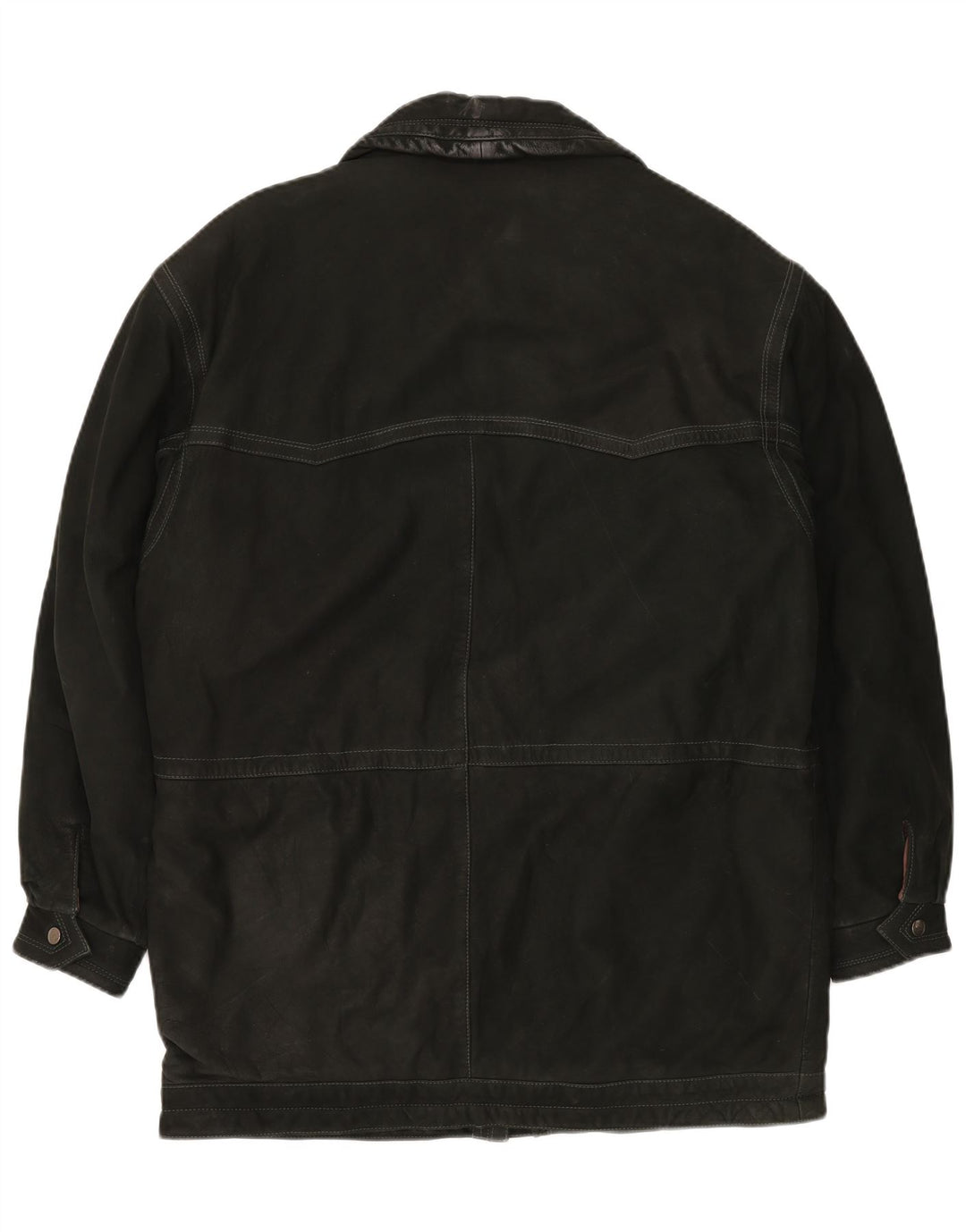 VINTAGE Herren Ledermantel IT 52 XL Schwarzes Leder