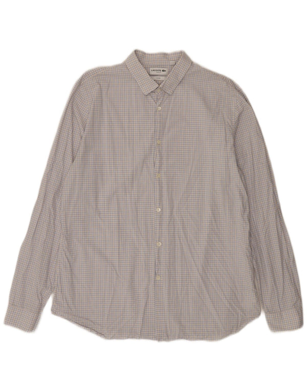Lacoste Herren Slim Fit Hemd Größe 44 17,5 XL Mehrfarbige Gingham-Baumwolle