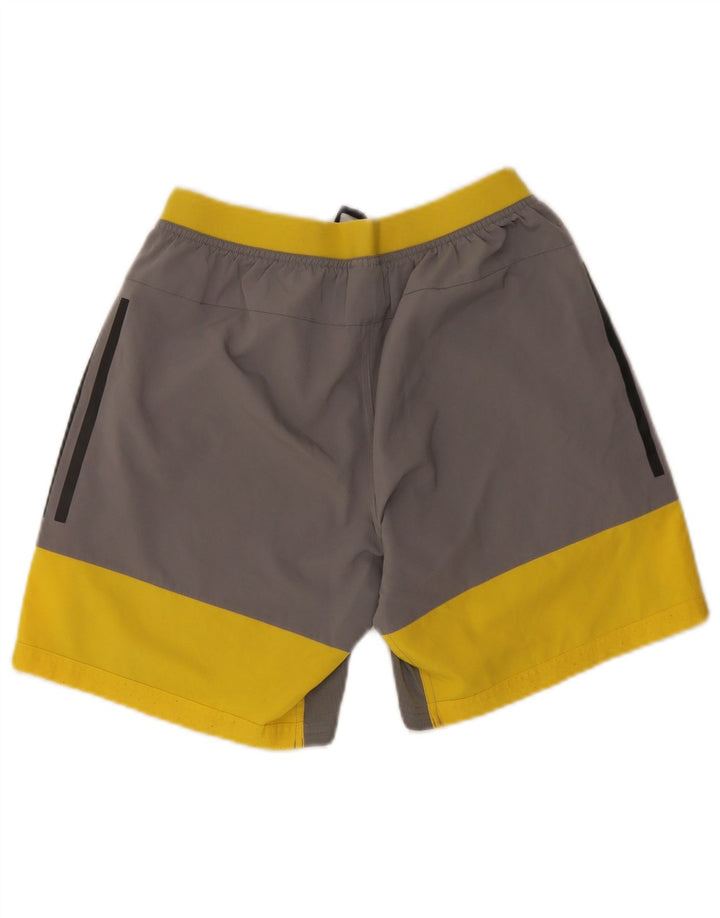 Adidas Herren-Sportshorts, klein, graues Colourblock-Polyester