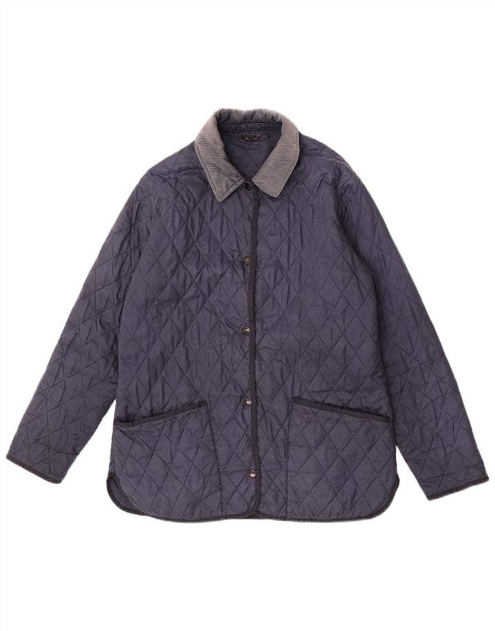 Barbour Damen Steppjacke UK 14 Large Marineblau Polyamid