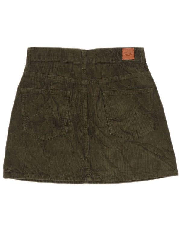 Carrera Damen Mini-Cordrock IT 38 XS W26 Grüne Baumwolle