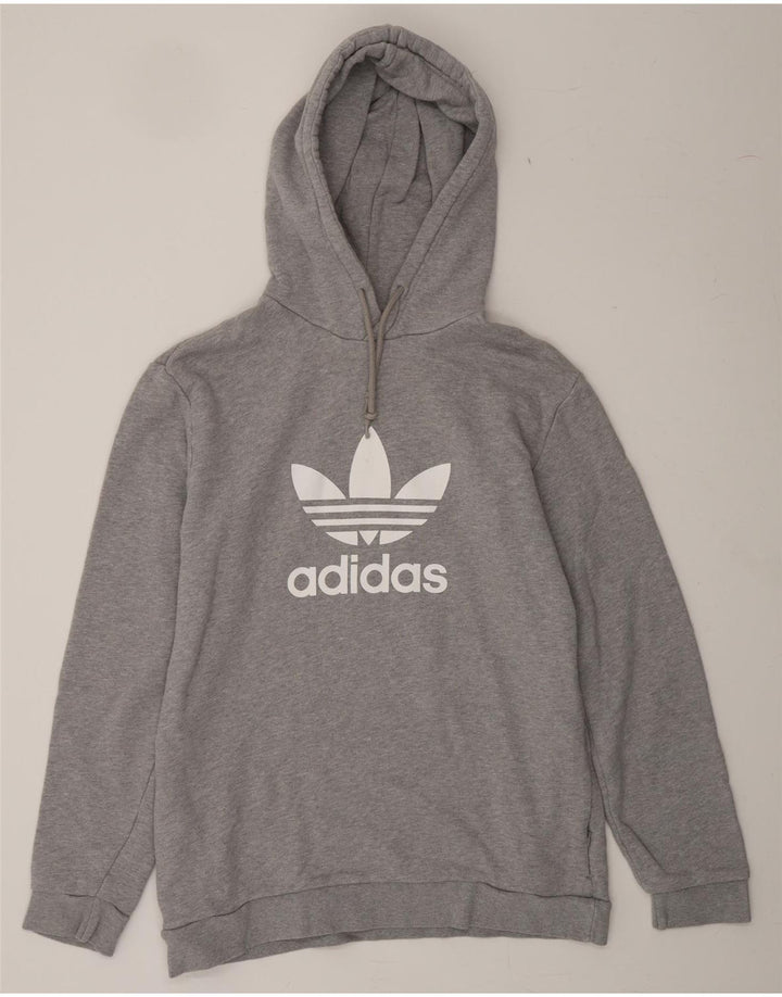 ADIDAS Mens Graphic Hoodie Jumper Medium Grey Vintage Adidas and Second-Hand Adidas from Messina Hembry 